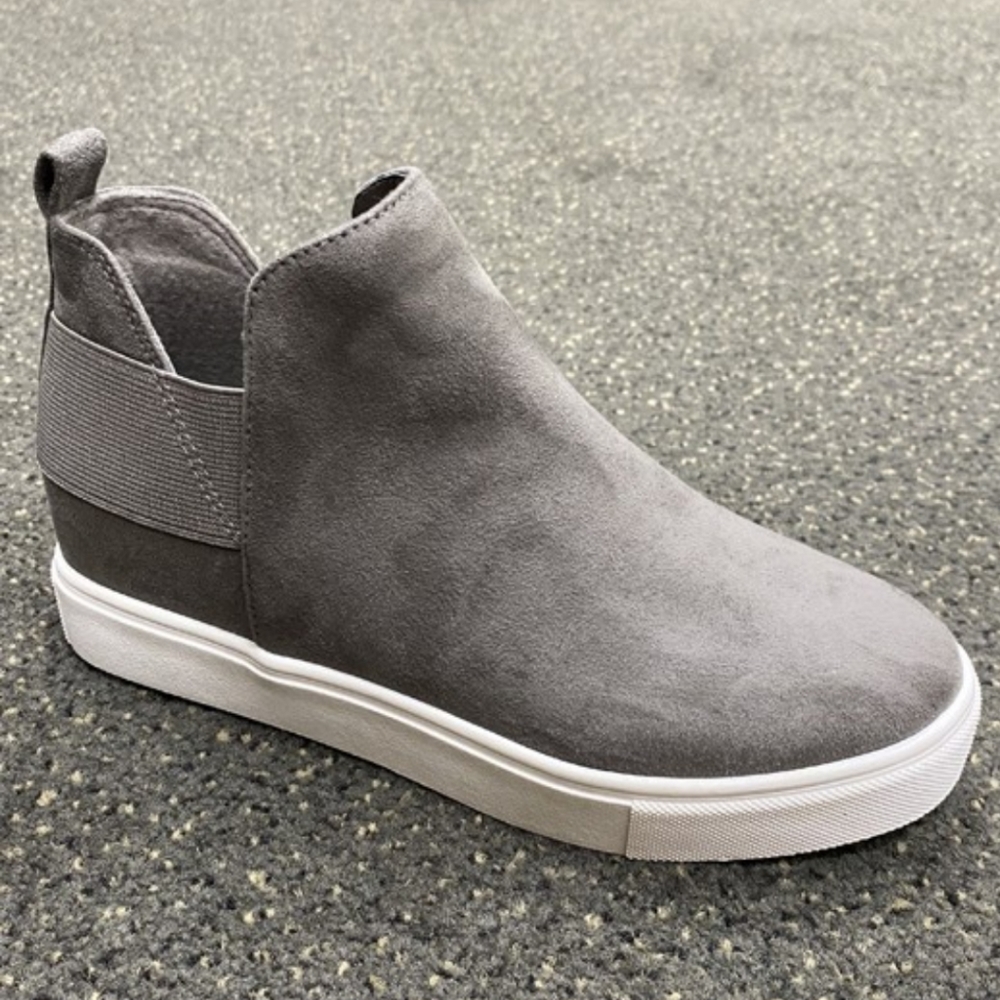 NEW Diana Gray Platform High Top Wedge Sneaker